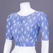 Blue Ikat Cotton Blouse 10069573 - Avishya
