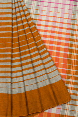 Multi Colour Handloom Dhaniakhali Cotton Saree - Avishya