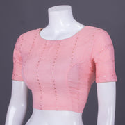 Pink Sequin Embroidered Georgette Blouse 10069798 - Avishya