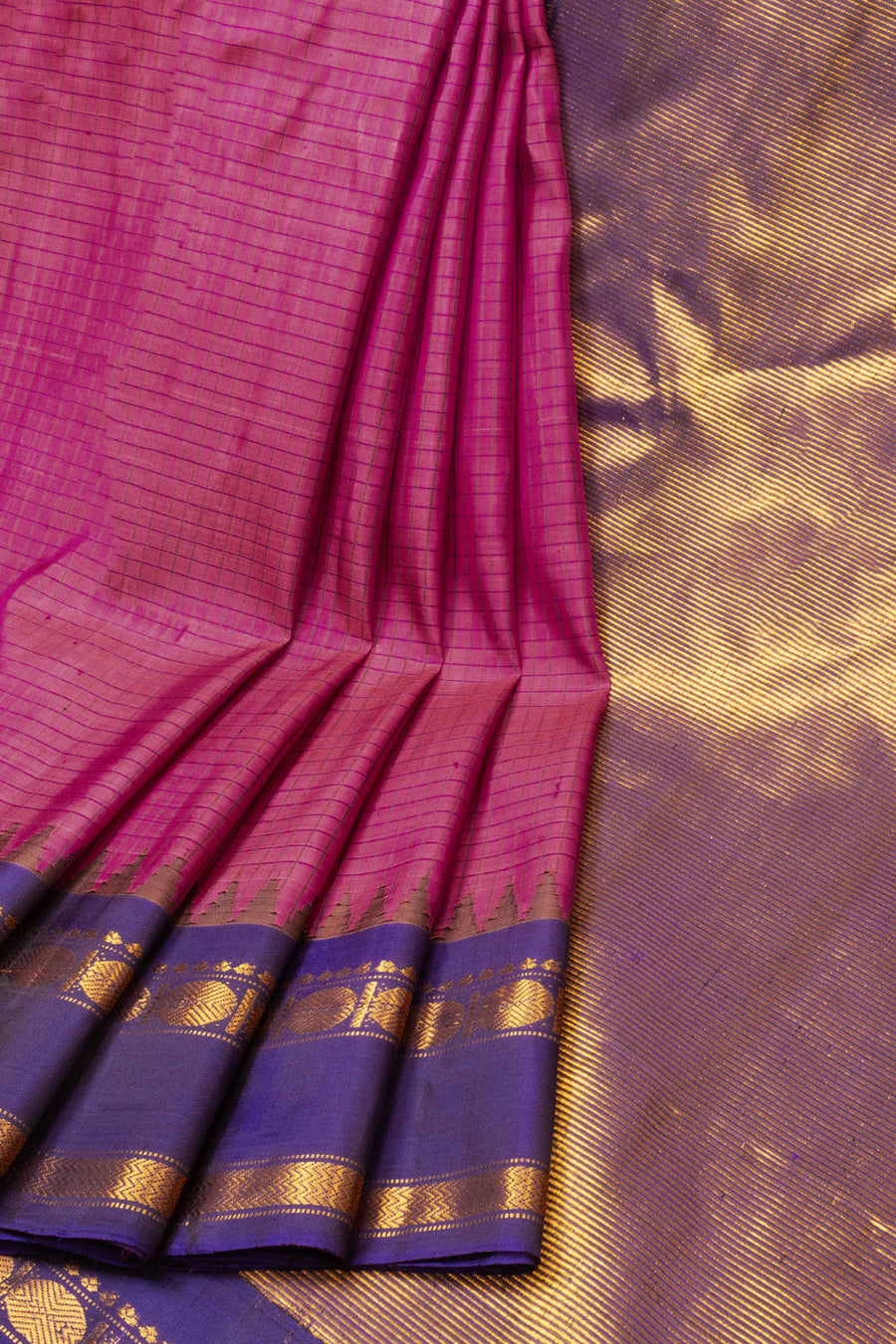 Pink Handloom Gadwal Kuttu Silk Saree  - Avishya