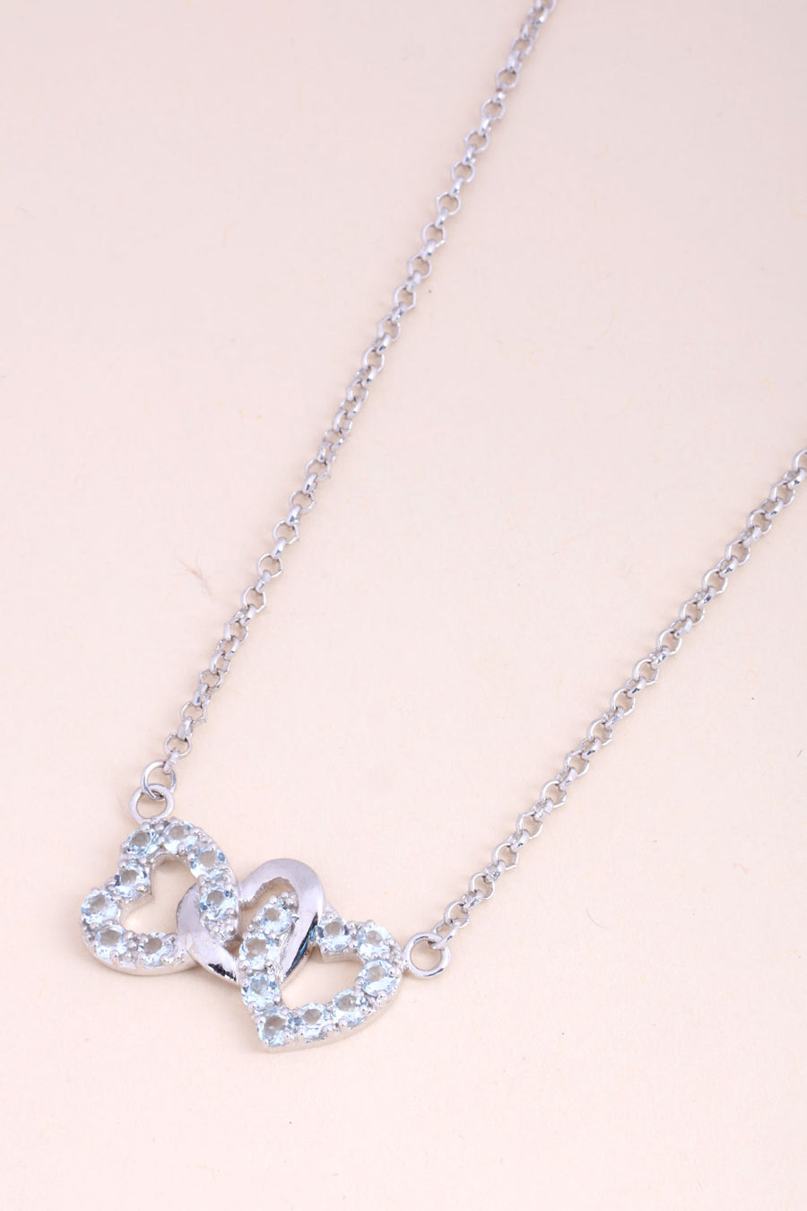 Aquamarine Silver Necklace Pendant Chain 10067135 - Avishya