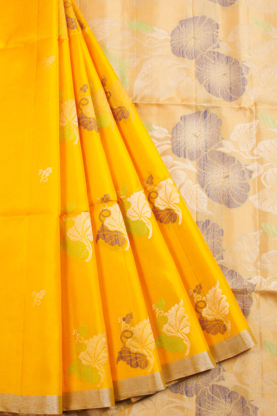 Yellow Kanjivaram Soft Silk Saree 10069024 - Avishya