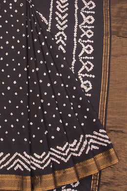 Black Bandhani Mangalgiri Cotton Saree 10071103