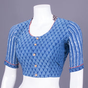 Blue Handblock Printed Cotton Blouse 10069763 - Avishya