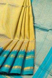 Yellow Handloom Gadwal Kuttu Silk Saree - Avishya