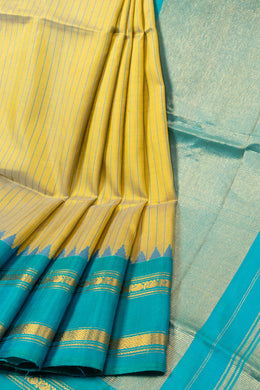 Yellow Handloom Gadwal Kuttu Silk Saree - Avishya