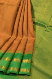 Cider Orange Handloom Gadwal Kuttu Silk Saree - Avishya