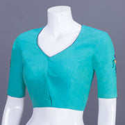 Blue Embroidered Cotton Blouse 10069475 - Avishya