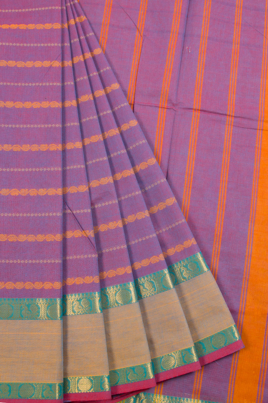 Lavendor Handwoven Kanchi Cotton Saree 10068690 - Avishya