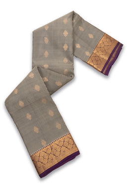 Grey Kanjivaram Pure Silk Saree 10076079