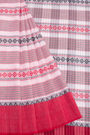 Off White Handloom Dhaniakhali Cotton Saree 10068862 - Avishya