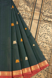 Green Kanchi Cotton Saree 10068674 - Avishya