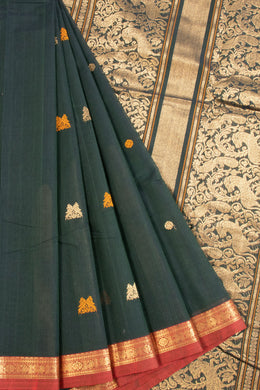 Green Kanchi Cotton Saree 10068674 - Avishya