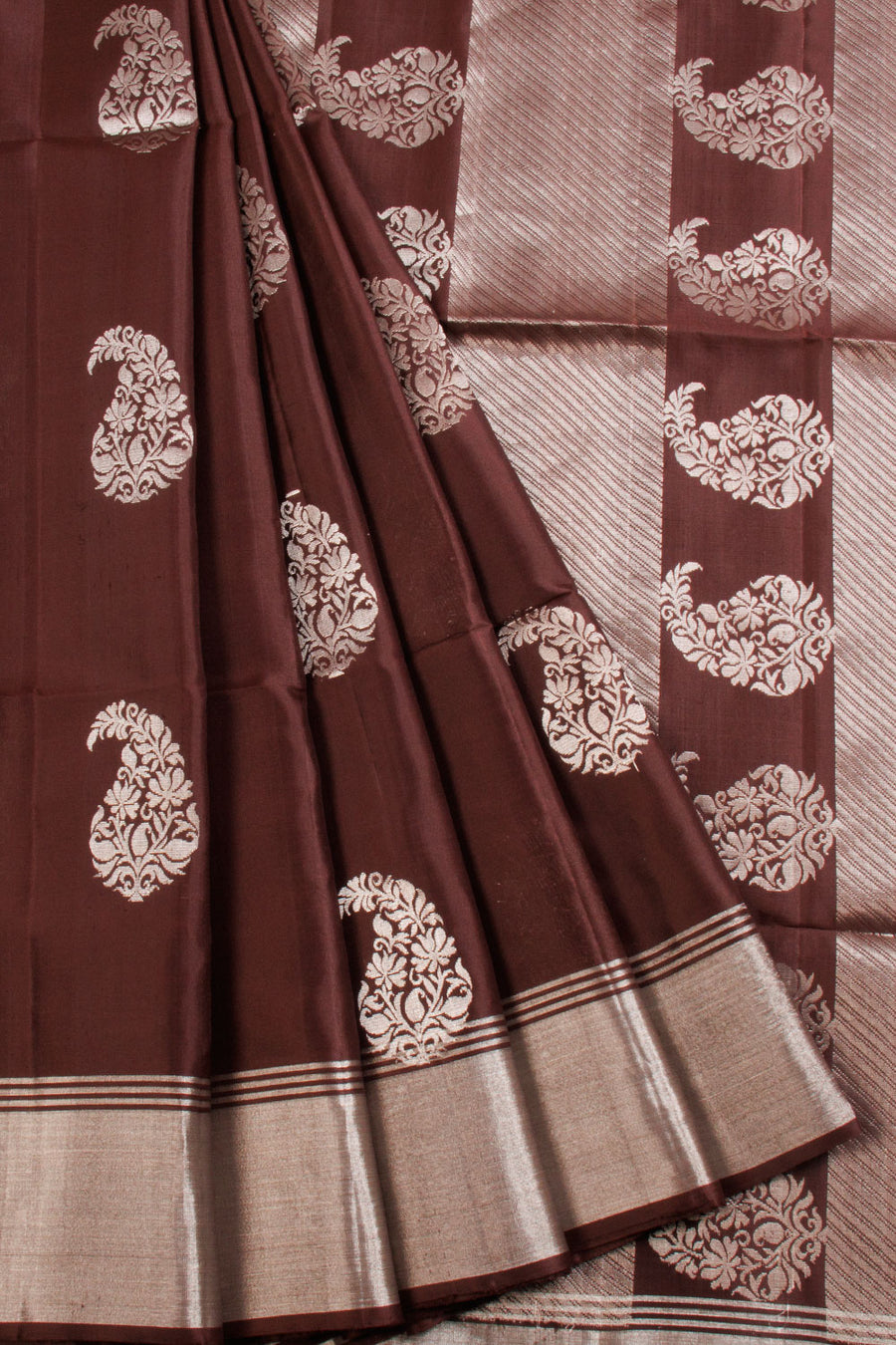 Brown Kanjivaram Soft Silk Saree 10069013 - Avishya