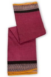 Red Hand Block Print Kota Cotton Saree 10074154