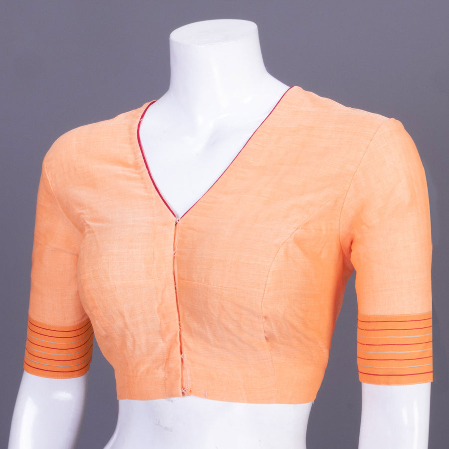 Sherbert Orange Andhra Cotton Blouse 10070426