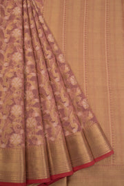 Mauve Pink Handloom Banarasi Silk Cotton Saree 10070500