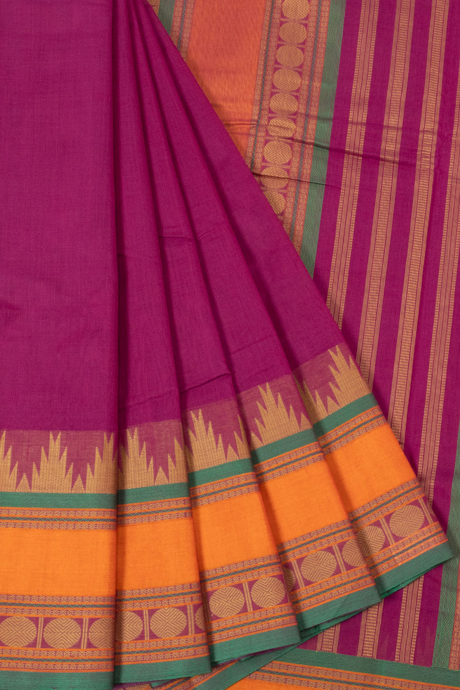 Violet Handloom Kanchi Cotton Saree - Avishya
