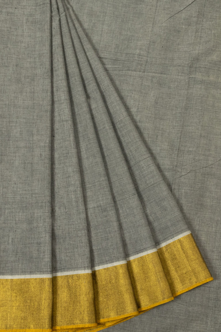 Grey Handloom Kanchi Cotton Saree - Avishya