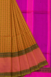 Mustard Yellow Handloom Kanchi Silk Cotton Saree 10073571