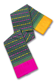 Green Kanchi Cotton Sarees with Silk Border 10074945