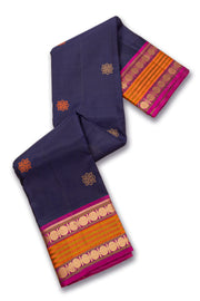 Blue Handloom Threadwork Kanjivaram Silk Saree 10074947