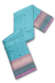 Blue Handloom Threadwork Kanjivaram Silk Saree 10074950