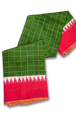 Green Handloom Threadwork Kanjivaram Silk Saree 10074962