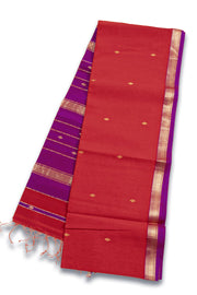 Red Handloom Maheshwari Saree 10073713