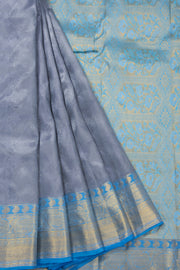Grey Handloom Kanjivaram Blended Silk Saree 10072903