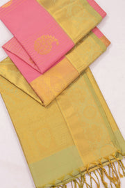Pink Kanjivaram Vegan Silk Saree with Contrast Pallu 10073853
