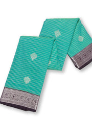 Green Kanjivaram Vegan Silk Saree with Contrast Pallu 10073878