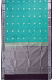 Green Kanjivaram Vegan Silk Saree with Contrast Pallu 10073878
