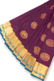 Purple Kanjivaram Vegan Silk Saree with Contrast Pallu 10073884