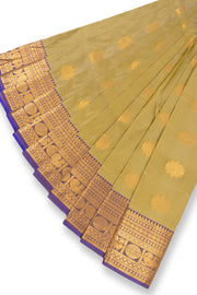 Green Kanjivaram Vegan Silk Saree with Contrast Pallu 10073890