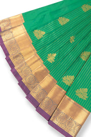 Green Kanjivaram Vegan Silk Saree with Contrast Pallu 10073891