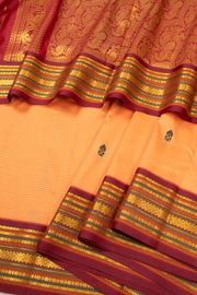 Orange Kanjivaram 9 yard Vegan Silk Saree 10073900