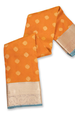 Orange Lightweight Fancy Kanjivaram Silk Saree with Contrast Pallu 10074852