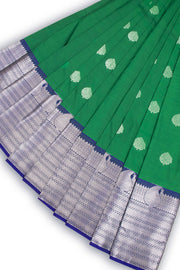 Green Kanjivaram Vegan Silk Saree with Contrast Pallu 10074855