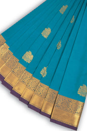 Blue Kanjivaram Vegan Silk Saree with Contrast Pallu 10074856