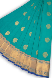Blue Kanjivaram Vegan Silk Saree with Contrast Pallu 10074861