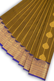 Brown Kanjivaram Vegan Silk Saree with Contrast Pallu 10074862