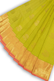 Green Kanjivaram Vegan Silk Saree with Contrast Pallu 10074926