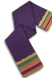 Kanjivaram Vegan Viscose Silk Saree Metallic Purple Color and Traditional Design 10075539