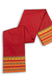 Kanjivaram Vegan Viscose Silk Saree Red Sox Color and Traditional Design 10075542