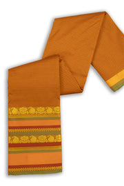 Kanjivaram Vegan Viscose Silk Saree Browny Orange Color and Traditional Design 10075543