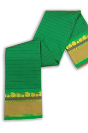 Kanjivaram Vegan Viscose Silk Saree Sea Green Color and Traditional Design 10075545