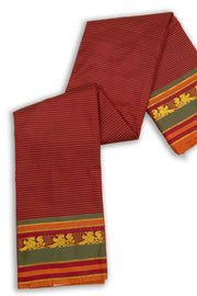 Kanjivaram Vegan Viscose Silk Saree Auburn Red Color and Traditional Design 10075547