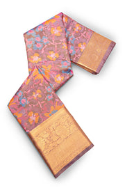Old Rose Printed Kanjivaram Silk Saree 10075581