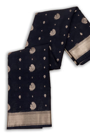 Black Kanjivaram Vegan Silk Saree 10075585